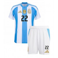 Maglia Calcio Argentina Lautaro Martinez #22 Prima Divisa Bambino Copa America 2024 Manica Corta (+ pantaloncini)